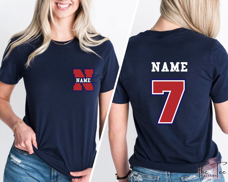 Custom Double Sided Tshirt Sports Team Shirts Custom Name - Etsy