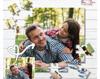 Custom Photo to Puzzle, Personalized Jigsaw Puzzle, Dad and Daughters Favors Dad Birthday gift From Daughter, 100 300 500 1000 Pieces