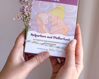 Carte di affermazione post-parto / Cura di sé nella maternità, Strumento per doula, Regalo per neomamme, Genitorialità