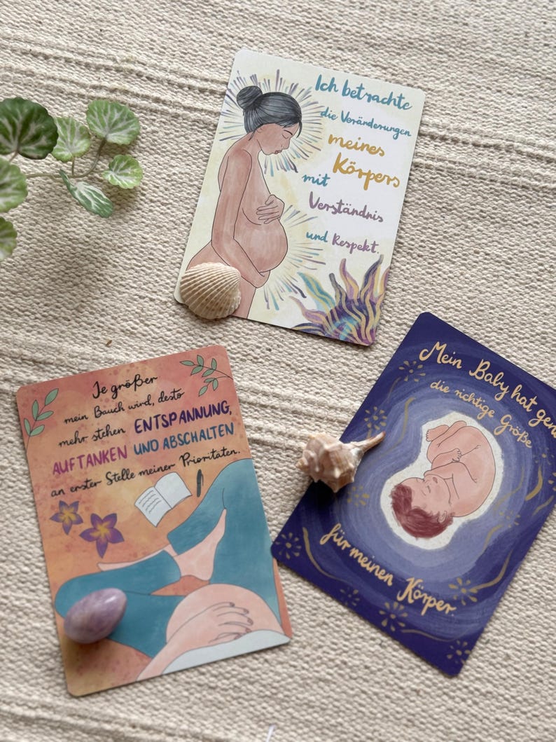 Schwangerschaft und Geburt Affirmationskarten