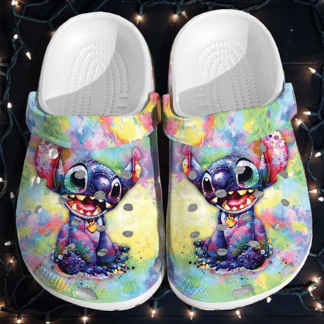 Stitch Watercolor Shoes, Lilo and Stitch, Stitch Summer Clogs