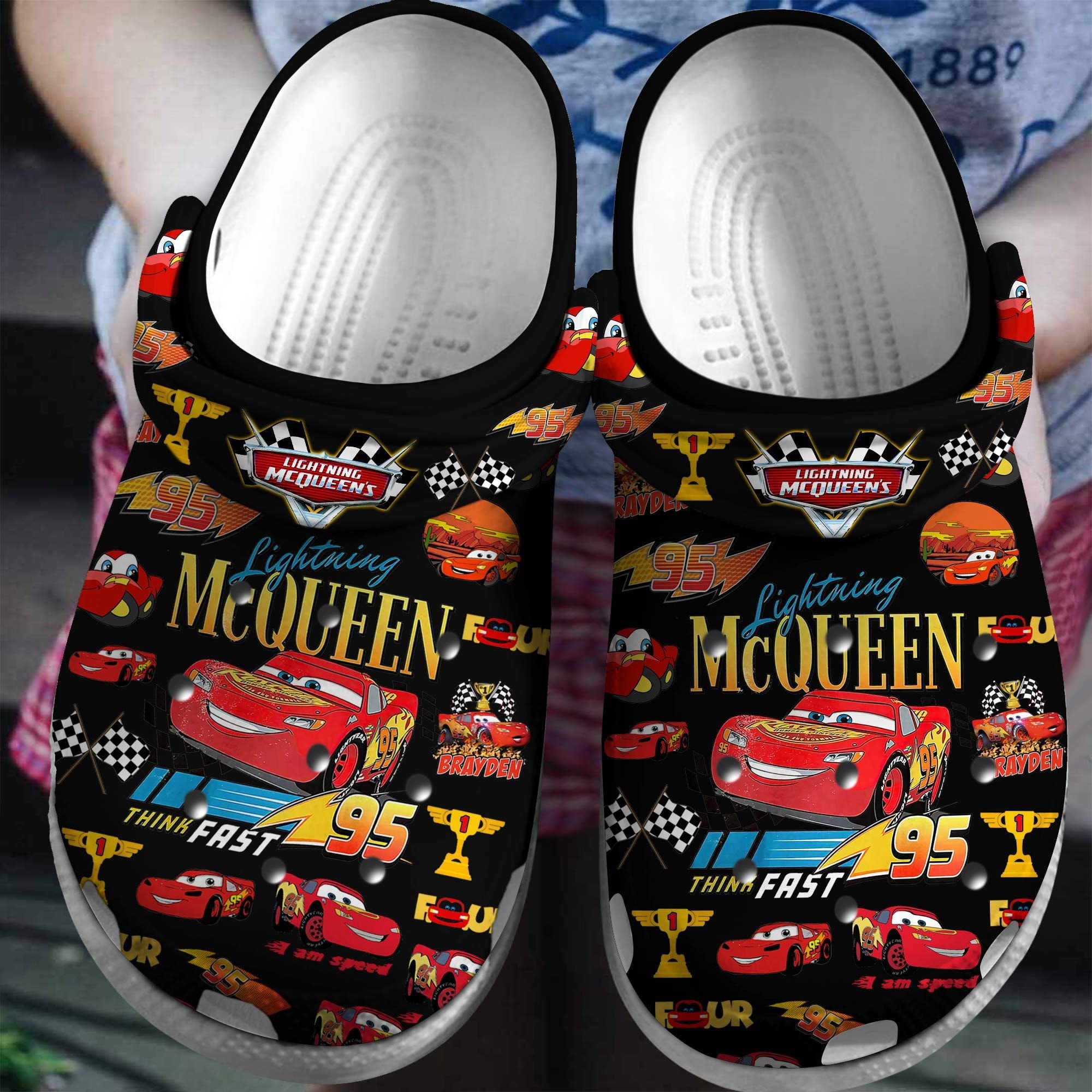 Crocs Adults Classic Disney Cars Lightning McQueen Clogs 205759-610 Multi  Size