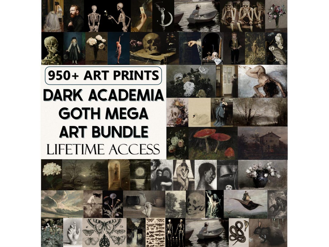 Dark Academia Wall Art Printable Mega Bundle, Gothic Home Decor ...