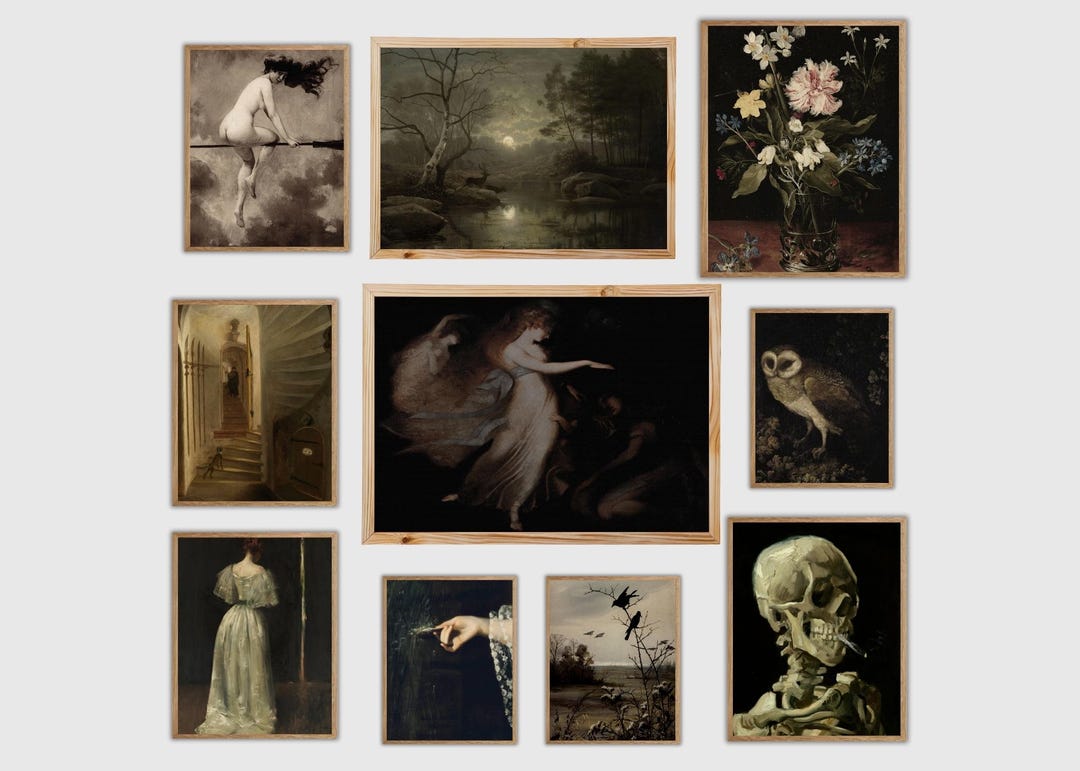 Printable Dark Academia Gallery Wall Art Set, Gothic Home Decor ...