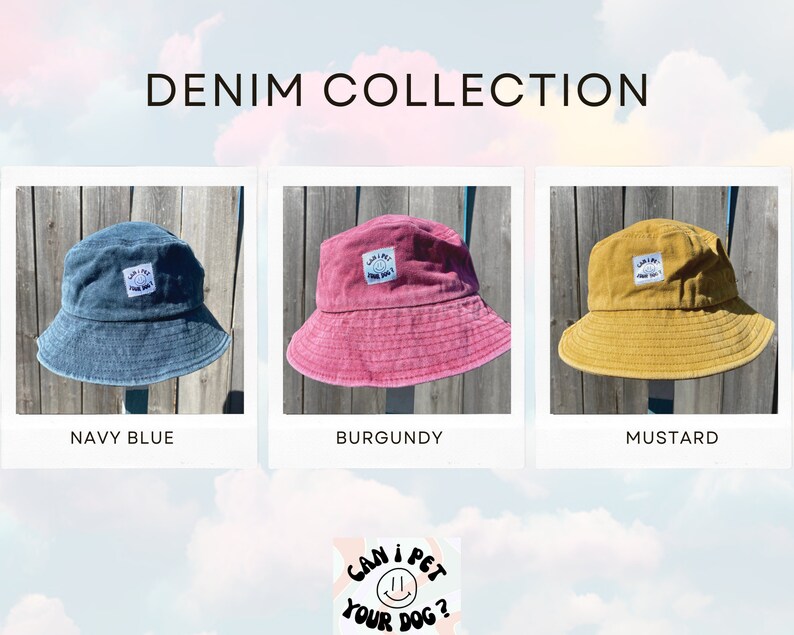 Denim Bucket Hat Bucket Hat 3 Colors Vintage Bucket Hat Trendy Bucket