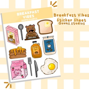 Breakfast Sticker Sheet l Food Sticker Sheet