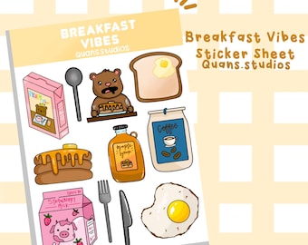 Breakfast Sticker Sheet l Food Sticker Sheet