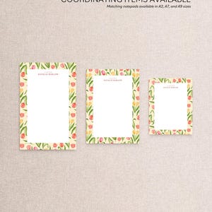Set of 25 Personalized Watercolor Tulip Stationery Set: Custom Floral ...