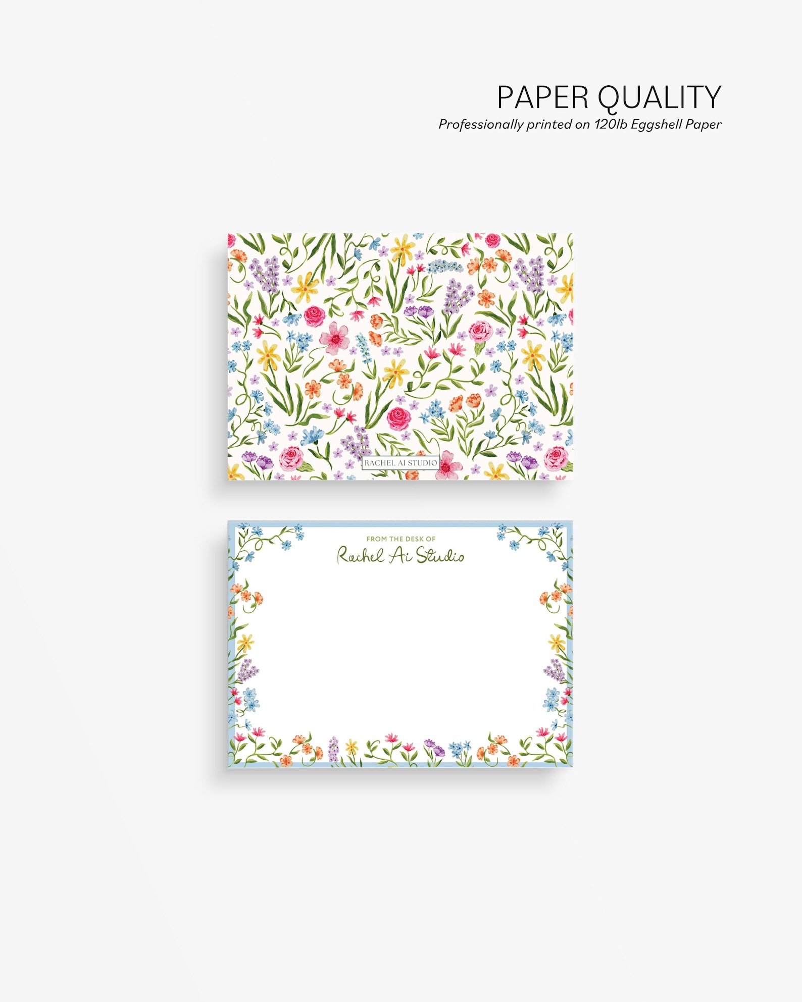 Set of 25 Personalized Watercolor Floral Stationery Set - Custom Thank ...