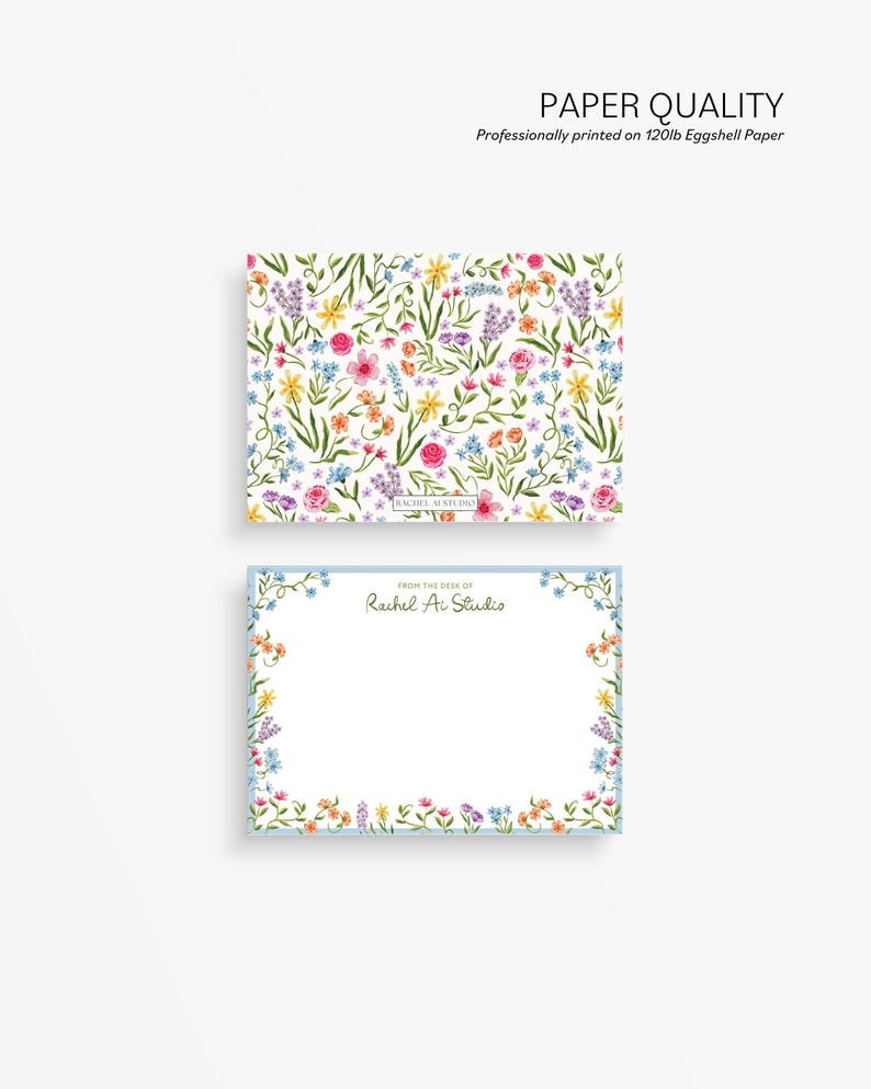 Set of 25 Personalized Watercolor Floral Stationery Set - Custom Thank ...