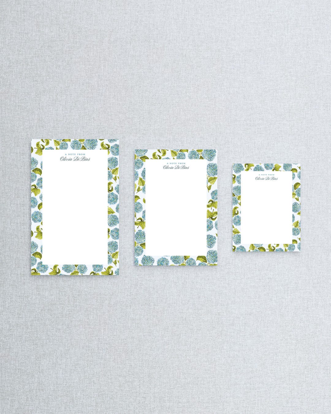 Personalized Watercolor Hydrangea Notepad: Floral Stationery Gift - Etsy
