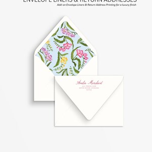Set of 25 Personalized Watercolor Freesia Stationery Set: Custom Floral ...