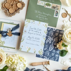 Classic Monogram Venue Wedding Save the Date – Semi Custom Timeless Invitations with Venue Illustration | Classic Elegant Wedding Invite