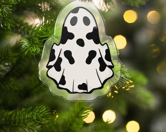 Spooky Ghost Acrylic Ornament: Halloween Tree Decor