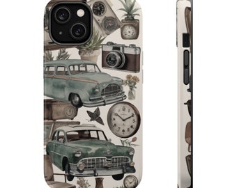 MagSafe Tough  Cases Boho Vintage Kitchen Old Retro Room  Old Cars Eclectic  Design gift for Mom for iPhone 14, Iphone 15 Case