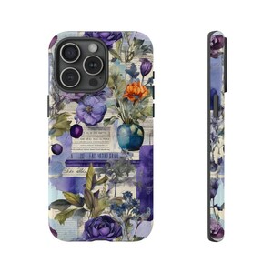 Tough Cases Purple  Boho Valentine&#39;s Day Vintage eclectic design gift for Her  Phone Case Tough Cases for iPhone Google Pixel Samsung Galaxy