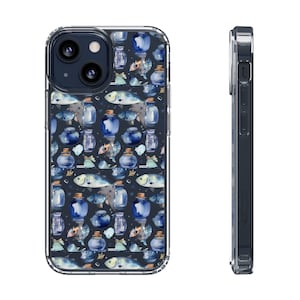 Clear Phone Case Collage, Phone Case Aesthetic Watercolor Mermaid Fish Collage Art Phone Case Birthday Gift for Wife  iPhone 13 Pro
