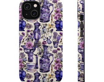 MagSafe Tough Cases Purple Boho Vintage Eclectic Design  Mothers Day Gift for Her  Phone Case Tough Cases   for iPhone 14, Iphone 15 Case