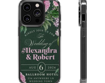 Clear Cases Save the Date Invite Simple for your custom phone case Personalized Gift Name Phone, Case Unique Phone Case