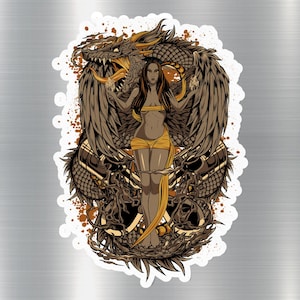 Dragon Goddess Magnet: Fantasy Art, Gothic Home Decor