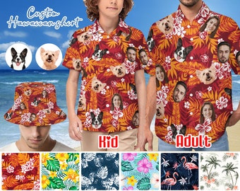 Custom Hawaiian Shirt with Face for Bachelorette Party, Dog Hawaiian shirt, Hawaii Shirt for Men, Personalized Hawaiian Shirt, Custom Shirt