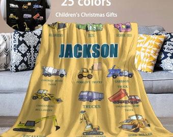 Custom Baby Blanket,Personalized Name Blanket,Gift for Son, Tractor Blanket,gift for baby,blanket for kid,custom blanket with name,birthday