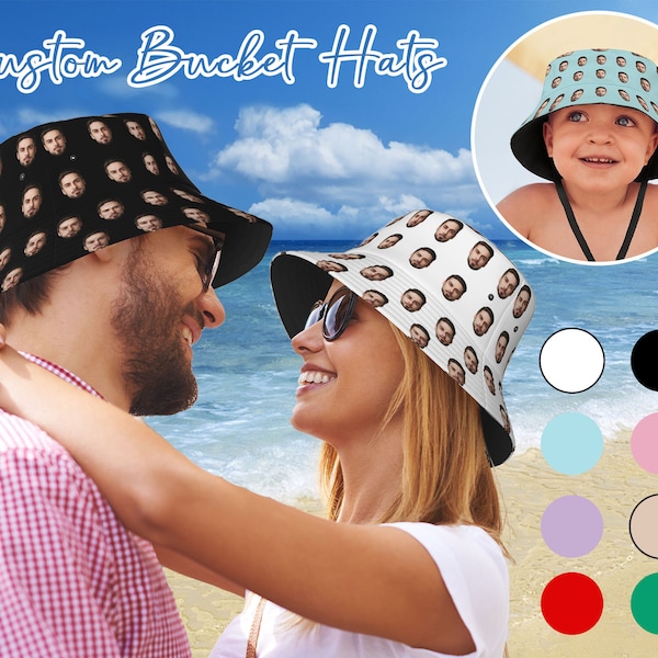 Custom Bucket Hats for Bachelorette Party, Custom Beach Hats, Personalized Summer Hats for Kid, Personalized Fisherman Hats, Custom Hats