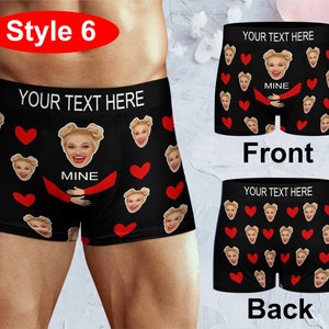 Personalized Face Boxer with Text Name, Custom Men Boxer Briefs, custom underwear men, Birthday Gift for Him, Personalized Face Men Boxer image 7