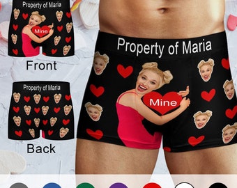 Personalized Photo Print Underwear, Custom Face Men Boxer Briefs, custom underwear men, Anniversary Gift for Him,Personalized Face Men Boxer