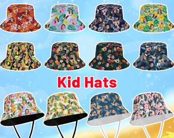 Custom Face Bucket Hats for Men Women Kid, Custom Hawaiian Hats, Personalized Summer Hats, Personalized Fisherman Hats, Custom Outdoor Hats