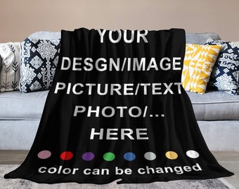 Personalized Your Design/Image/Text Blanket, Custom Blanket With Photos/Picture, Memory Photos Blanket,Personalised Throw Blanket with Photo