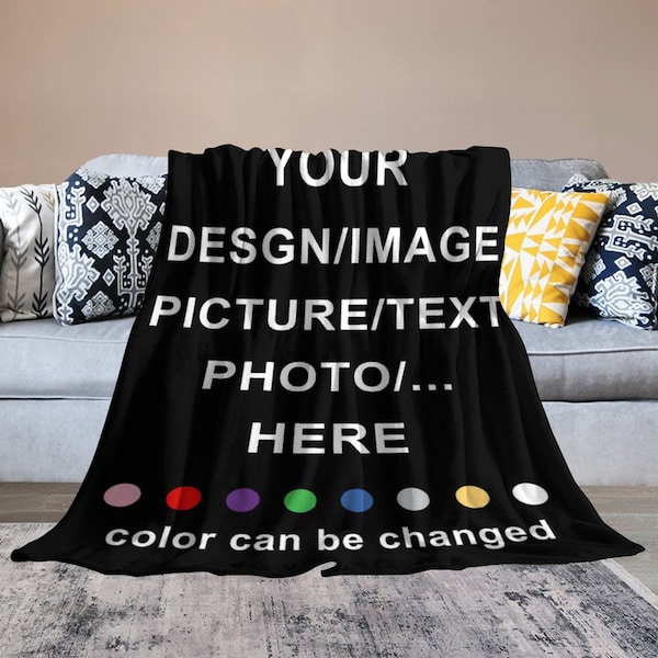 Personalized Your Design/Image/Text Blanket, Custom Blanket With Photos/Picture, Memory Photos Blanket,Personalised Throw Blanket with Photo