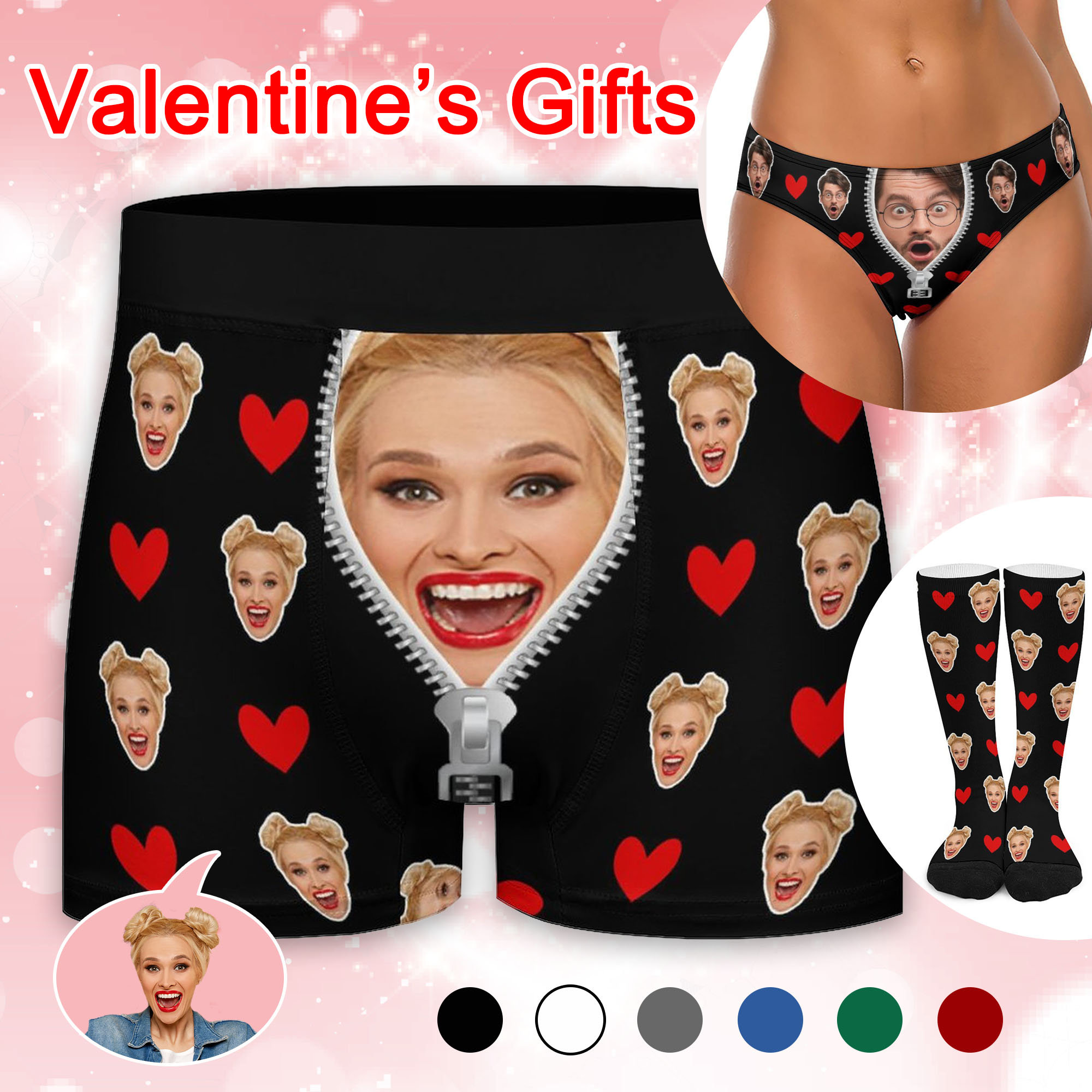 Funny women’s underwear / Valentine’s Day / keep rubbing / custom underwear