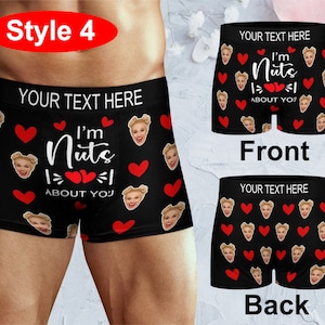 Personalized Face Boxer with Text Name, Custom Men Boxer Briefs, custom underwear men, Birthday Gift for Him, Personalized Face Men Boxer image 5