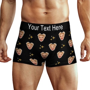 Custom Men Boxer Briefs & Socks, Personalized underwear men, Anniversary Gift for Him, Personalized Face Men Boxer, Father's Day Gift Him image 6