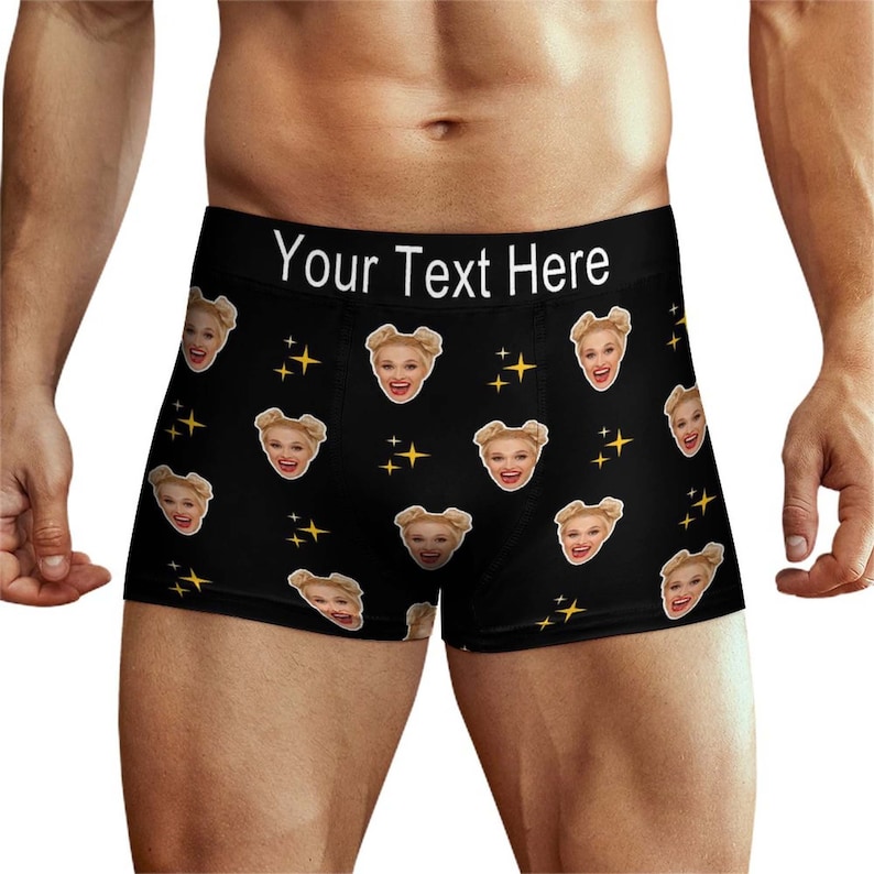 Custom Men Boxer Briefs & Socks, Personalized underwear men, Anniversary Gift for Him, Personalized Face Men Boxer, Father's Day Gift Him image 6
