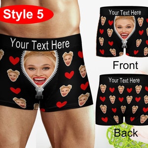 Personalized Face Boxer with Text Name, Custom Men Boxer Briefs, custom underwear men, Birthday Gift for Him, Personalized Face Men Boxer image 6