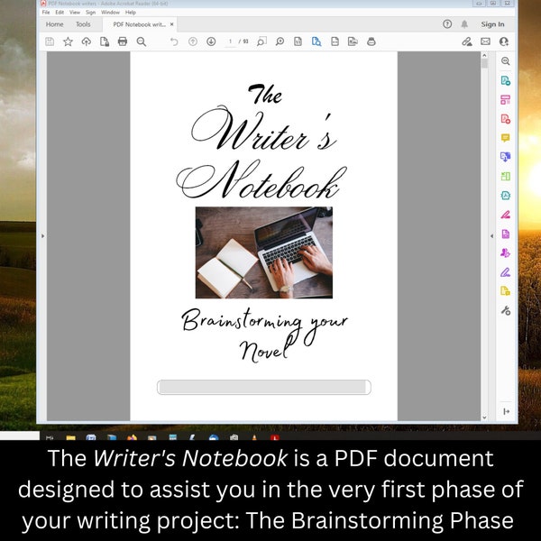 Writer's Notebook - PDF Fill-in digital notebook for authors, writers, novelists, NaNoWriMo