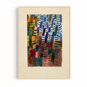 Paul Klee Fir Forest Print: Bauhaus Expressionist Tree Art (Digital Download)