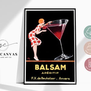 Vintage French Alcohol Poster – 1920s Vintage Alcohol Wall Art, Art Deco Kitchen or Bar Decor, Bold Retro Graphic (Jean d’Ylen)