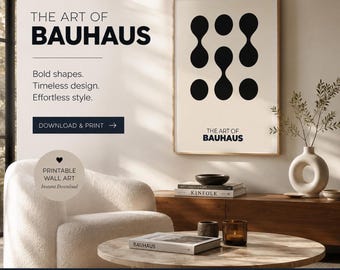 Minimalist Bauhaus Wall Art | Exhibition Poster, Geometric Wall Art, Mid Century Modern (Digital Download)