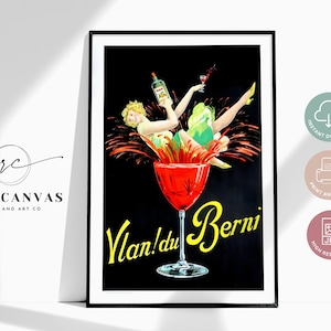 Vintage Art Deco Poster | French Aperitif Advertisement, Digital Download, 1930s Vintage Alcohol Wall Art, Art Deco Kitchen or Bar Decor