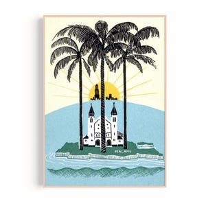 Vintage Java Island Print – Colonial Palm Tree Art (Digital Download)