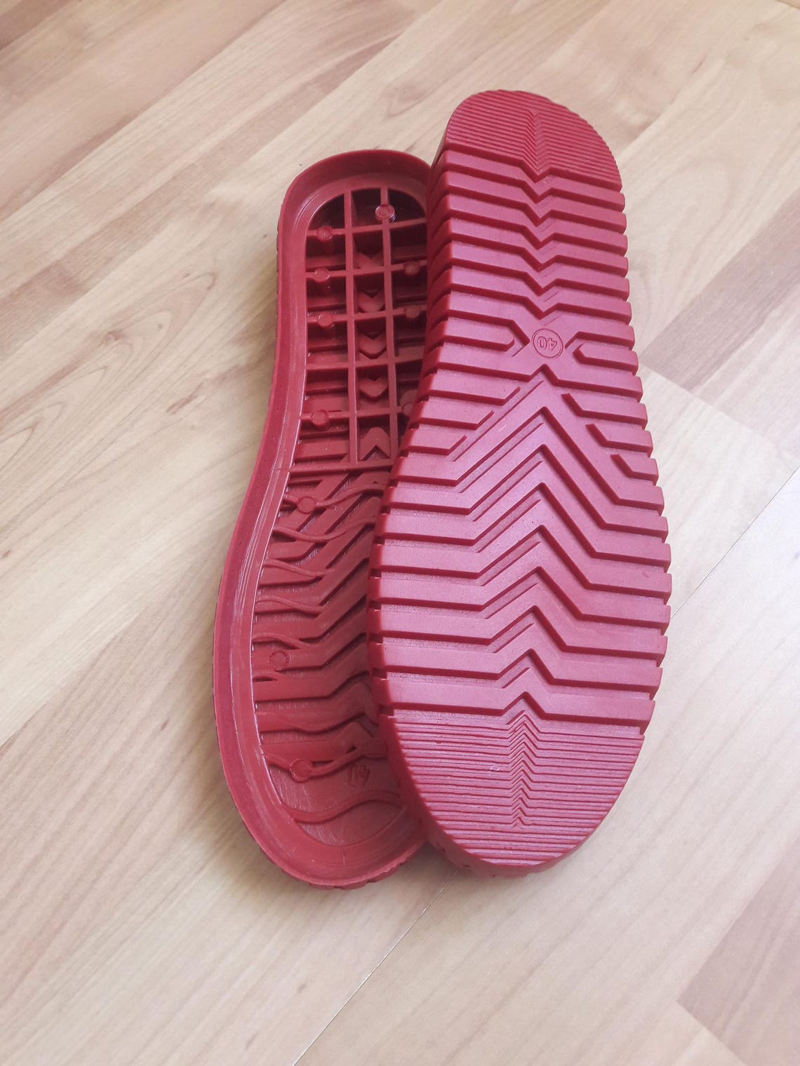 Perforated Red Rubber Soles With Insoles Option, DIY Shoe Sole for ...