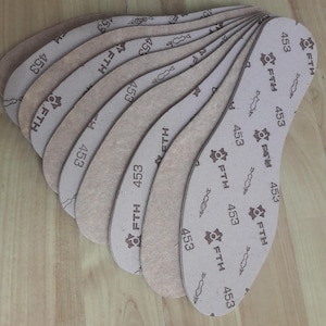 Insole cellulose boards for shoe making, sole lining from cardboard with sponge, carton for shoe making or repair