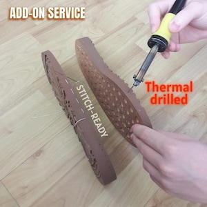 Professional Hole Drilling Service for Rubber Soles - Thermal Finish for Crochet & DIY Shoes