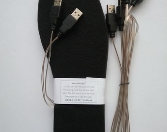USB Beheizte Einlegesohlen: Filz Schuhwärmer, Winter Outdoor Ausrüstung