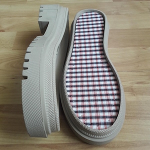 Beige Rubber Shoe Soles: DIY Sneaker or Boot Supplies - EU 36-40