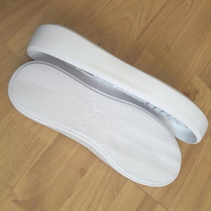 White sneakers DIY shoe sole for knitting and sewing