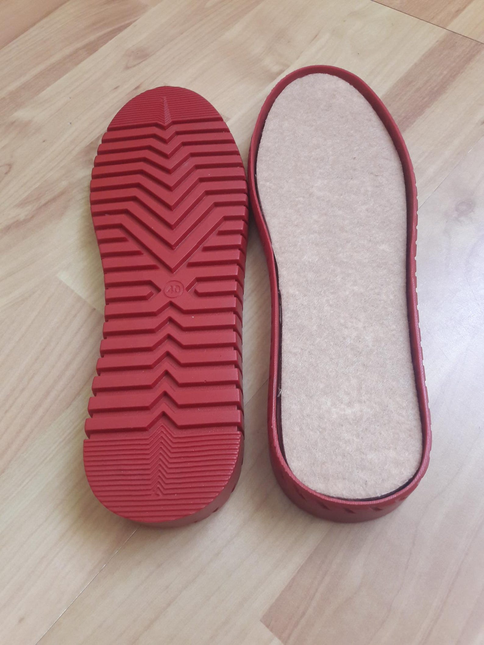 Perforated Red Rubber Soles With Insoles Option, DIY Shoe Sole for ...